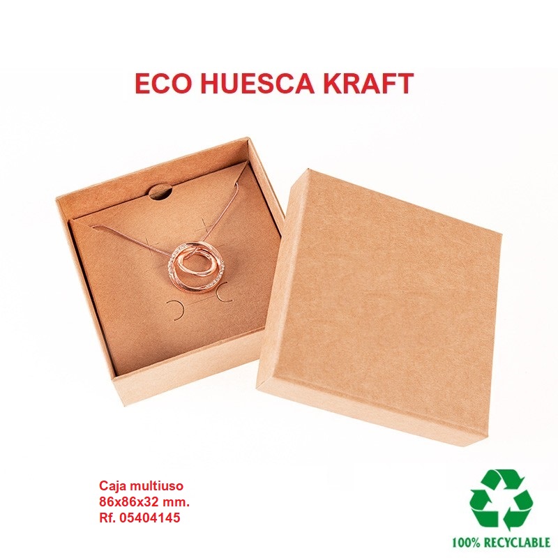 Caja Eco Huesca Kraft multiuso 86x86x32 mm.